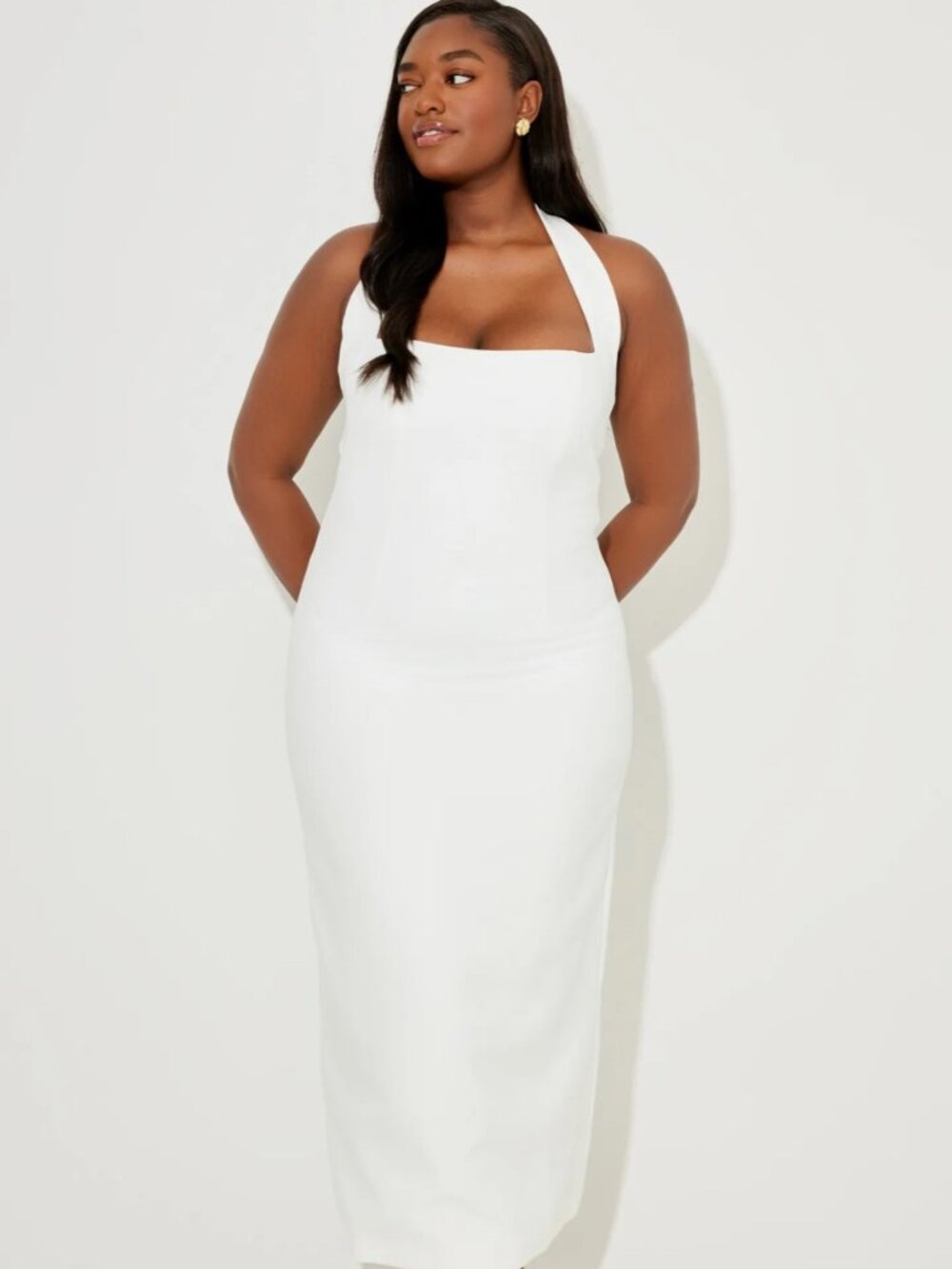 NWT Odd Muse Halter Midi Dress White Sz S